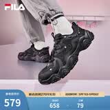 FILA 斐乐猫爪鞋4代女鞋老爹鞋情侣运动鞋复古时尚休闲鞋网面透气 【男款】黑-BK 42.5