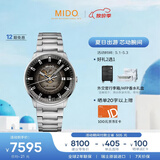 美度（MIDO）瑞士手表 指挥官幻影款 商务休闲白钢 机械钢带男表送男友礼物