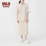 MUJI女式 凉感珠地网眼POLO衫 休闲百搭 纯色 BBE91C3S 象牙白 4XS-3XS