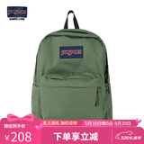 JANSPORT杰斯伯书包轻便双肩包男女旅行包简约背包电脑包学生校园 4QUTKM1军绿色-带侧边袋