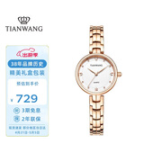 天王（TIAN WANG）手表女 母亲节礼物星辰系列钢带石英女表玫瑰金色LS31387P.P.W