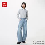 优衣库常规款女装男装宽松廓形牛仔裤/弯刀镰刀裤子479000 482280 482280/64湖蓝色(做旧设计) 22 /150/56A