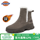 Dickies女士雪地靴女靴冬季加绒加厚短靴保暖棉鞋靴子 驼色 38 