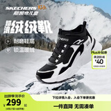 Skechers斯凯奇儿童秋冬休闲男女童二棉鞋轻质加绒保暖靴405222L/302583L 女童/黑色/白色/BKW 35