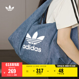 adidas「云朵包」牛仔风大容量运动挎包女子阿迪达斯官方三叶草 制服蓝 NS