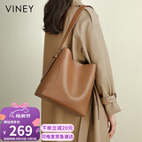 viney包包女包牛皮水桶包大容量单肩斜挎托特生日母亲节礼物实用送妈妈