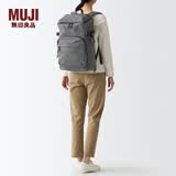 MUJI 宽口 双肩包 背包 书包大容量电脑包 中灰色 NONE