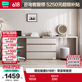 林氏家居现代简约梳妆台卧室小户型化妆桌可伸缩书桌斗柜一体OV3C