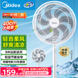 美的（Midea）【品质推荐】七叶轻音柔风电风扇/家用省电落地扇/台式电扇/广角摇头节能宿舍小型风扇 SAE35CA