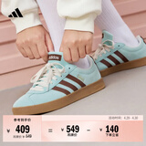 adidas「T头鞋」VL COURT复古休闲板鞋德训鞋男女阿迪达斯轻运动   浅闪光蓝/棕色/淡绿 (推荐女生买小半码)   35.5