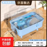 仓鼠笼大号别墅仓鼠躲避窝屋带水壶跑轮加高金丝熊笼子仓鼠用品 32蓝色仓鼠笼豪华套餐(7件)