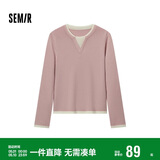 森马（Semir）森马毛衣女短款假两件含羊毛针织衫24冬新款保暖内搭109724107015