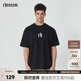 CHINISM CH纯棉短袖男夏季T恤半袖时尚宽松潮流休闲圆领情侣上衣 黑色 XL