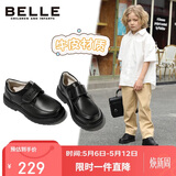 百丽童鞋男童皮鞋牛皮学生演出鞋男孩表演鞋春秋单鞋中大童 黑色31