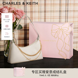 CHARLES&KEITH柔软拉链式褶皱单肩包腋下包包女包女士母亲节礼物CK2-40782472 Cream奶白色 S