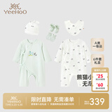 英氏（YEEHOO）新生儿衣服礼盒套装初生婴儿男女宝宝礼物满月服纯棉新生礼盒送礼 熊猫小滚滚【6件套-精梳棉】 59cm