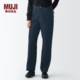 MUJI MUJI 女式 弹力 牛仔 宽版裤 BEA31A1A 裤子 长裤 休闲裤 深藏青色 24inch 