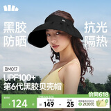 蕉下（beneunder）遮阳帽子女黑胶贝壳防晒帽男太阳帽便携空顶帽大帽檐全脸遮阳 黑