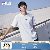 FILA斐乐官方短袖T恤男士夏季时尚纯棉圆领透气运动t恤针织衫