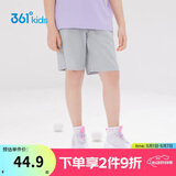 361°儿童短裤夏季男女童3-12岁透气运动裤梭织五分裤 灰 175