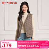 坦博尔轻薄羽绒马甲女中老年开衫内恤背心TD236012 生巧咖 L (170)