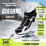 Skechers斯凯奇儿童秋冬休闲男女童二棉鞋轻质加绒保暖靴405222L/302583L 女童/黑色/白色/BKW 37