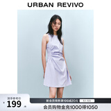 UR春季新款女摩登气质褶皱收腰显瘦无袖连衣裙UYY750030 淡紫 M