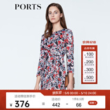 PORTS宝姿商场同款 春夏新品女装圆领花色印花修身连衣裙LN8D223HPP028 黑色印花 XL (10)