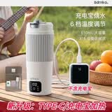 SDRNKA日本便携式烧水壶USB烧水杯650ML旅行电热水壶316内胆车载typec保温一体家用养生全自动恒温热水杯 0.65L 炖煮款：升级TypeC/220V双插