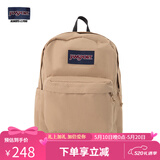 JANSPORT杰斯伯书包轻便双肩包男女旅行包简约背包电脑包学生校园 4QUE7R5奶咖/卡其色-侧袋+隔层