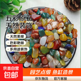 南京雨花石原石天然清仓鹅卵石石头花盆鱼缸装饰彩石头彩色小石子 1厘米五彩（1斤150颗左右）