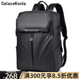 CalaceKonla背包男士休闲双肩包旅行大容量商务皮质17英寸电脑包大学生CK131 小号双层（16-17.5英寸笔记本）