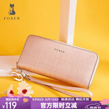 金狐狸（FOXER）牛皮女士钱包大容量长款卡包钱票夹手拿包零钱包送妈妈母亲节礼物
