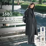 麦檬【1680人生大衣13%+羊绒】MM万件+爆款毛呢外套羊毛女25冬新品 落肩平驳领-深灰5G9970352-H-2 XL
