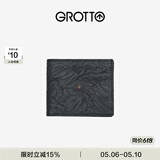个乐经典羊皮短款钱包手工真皮多卡位卡夹卡包情侣生日礼物 经典黑（小男孩）