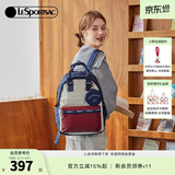 LeSportsac乐播诗新款双肩包旅行包背包大容量电脑包书包520礼物 红蓝米拼色