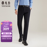 雅戈尔（YOUNGOR）休闲裤男DP棉免烫不易皱裤子自然垂顺易打理新品 VCDP329979AWA黑色 33 82A