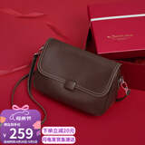 viney牛皮斜挎品牌包包女包大容量单肩邮差包生日母亲节礼物实用送妈妈