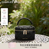 CHARLES&KEITH菱格链条手提斜挎小方包盒子包包女包生日母亲节礼物CK2-80782534 Black黑色 小包