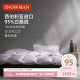 斯诺曼高档100支进口95%白鹅绒被羽绒被芯保暖冬被子1.5*2.1m充720g白色