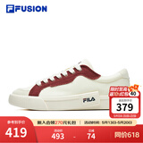 FILA FUSION斐乐女鞋帆布鞋女 低帮板鞋POP轻质帆布鞋休闲运动鞋女 奶白/烧砖红-GF 36.5