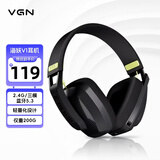 VGN 海妖V1蓝牙5.3/2.4G三模轻量化设计头戴式耳机带麦电竞游戏吃鸡电脑网课办公耳麦 VGN 海妖V1黑色