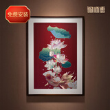 铜师傅 手工錾刻 铜雕画《荷花金鱼》装饰画 玄关画 背景画 壁画
