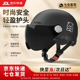 梵昇昱头盔电动车摩托车电动自行车头盔夏季透气防风成人半盔电瓶摩托车四季通用安全帽 电动车小熊头盔【黑色遮阳镜】