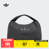 adidas「云朵包」牛仔风大容量运动挎包女子阿迪达斯官方三叶草 黑色 NS