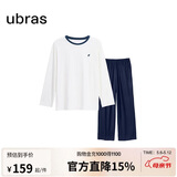 ubras水果系列套头家居服套装情侣睡衣女 女款长袖长裤-米白色 XL