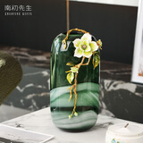 南初先生珐琅彩青枝玉瓶花瓶花器摆件简约轻奢装饰品客厅玄关卧室乔迁送礼