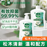 滴露健康抑菌洗手液滋润倍护 儿童成人通用家庭组合清洁套装洗手液 松木500g瓶装+500g替换装