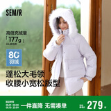 森马（Semir）森马羽绒服女中长款大毛领24冬新款工装风保暖外套109724113016