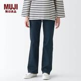 MUJI女式 弹力 牛仔 喇叭裤 (股下77cm) 女款裤子春季 深藏青色 22inch 155/56A